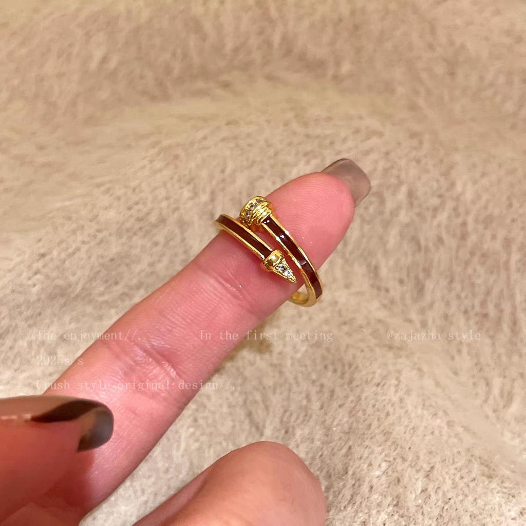 Get Rich Now! Birthday Gold Pony Ring Stacked Index Finger Ring Open Ring
