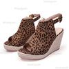 Sexy Leopard High Heel Sandals Women 2025 Summer Bohemia Buckle Chunky Platform WedgeSandals Beach Shoes Sandalias Mujer