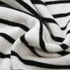 Komongboka Women's Autumn/Winter Black & White Striped Round Neck Wool Sweater
