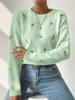 Long-sleeved Loose Hollow Hook Flower Pullover Sweater Versatile Fashionable Warm Shawl Large Size Sweater Thin Sweater For Women