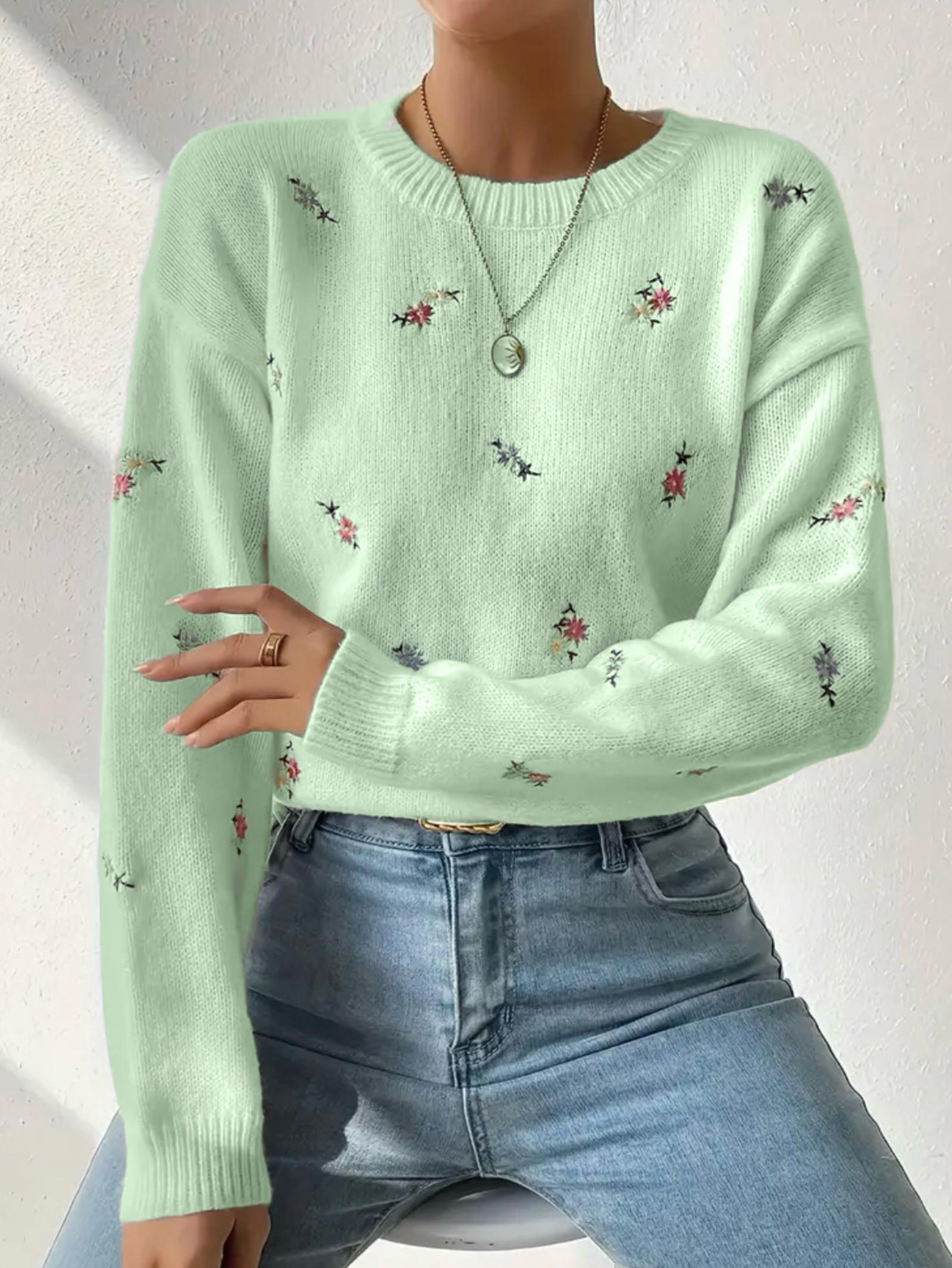 

Пуловер с длинным рукавом, свободный, ажурный, с крючком, свитер, универсальный, модный, теплый, шаль, свитер большого размера, тонкий свитер для женщин M зелёный