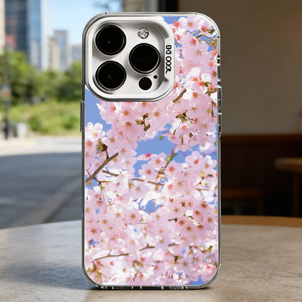 

Розовый Сакура Белый Ударопрочный Чехол Для Телефона Для iPhone 16,15,14,13,12,11,Pro,XS,Max,Plus,Mini,SE iPhone11