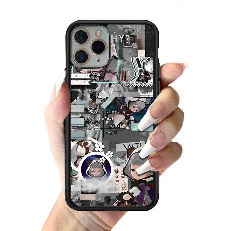 Genshin Impact Anime Phone Case Silikonové PC+TPU pouzdro pro iPhone 11 12 13 Pro Max 8 7 6 Plus X SE XR Hard Fundas