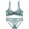 Ultra-thin sponge-free transparent bra, big chest and small lace bra, women's sexy underwear, bra set.