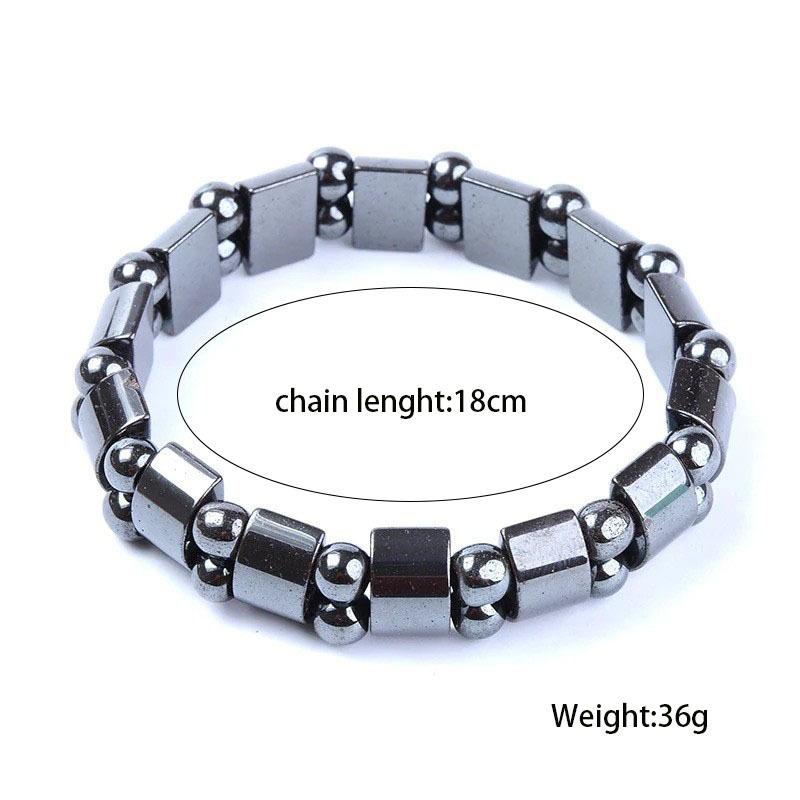 Bijoux populaires simples en perles élastiques magnétiques, bracelet de couple en perles noires très vendus en Europe et en Amérique