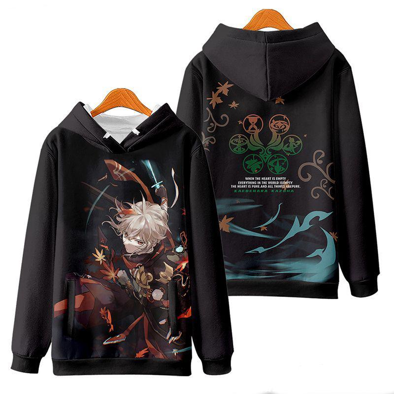 Game Genshin Impact Kazuha Cosplay Hoodies Male 3D Print Anime Sweatshirts Men Women Tracksuit Pullovers Coat Y2k Men's Clothing