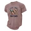 Men Crew Neck Short Sleeve T Shirt 250 Years 1776 2026 Flag Print Soft Lightweight Comfortable Fit Top