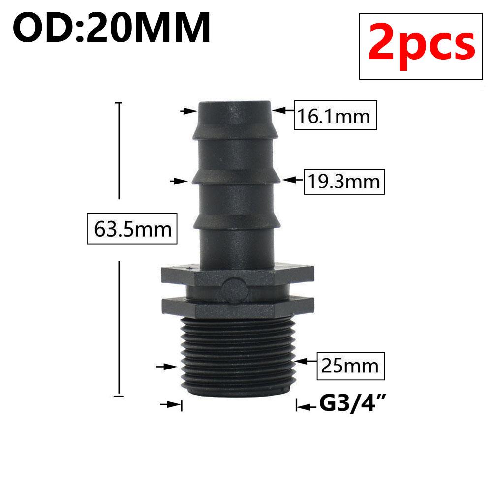 8/16/20/25/32mm Garden PE Tube Connector 1/2 3/4 1" Thread Hose Elbow Barb Coupler Fitting Farm Irrigation PE Pipe Joint