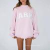 Exotic Embroidered Letter Hoodie Set - Casual Round Neck for Autumn/Winter