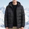 Men Plus Size 70% White Duck Down Jacket, Hooded Waterproof Zip Up Winter Warm Puffer Coat Outerwear
