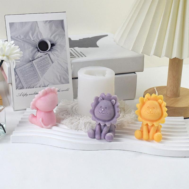Lion Animal Candle Molds, Lion Shaped Silicones Molds for Candle Soap Gypsum Decorations Table Decorations Resin Craft