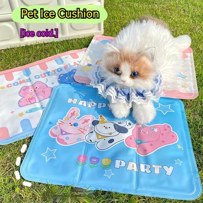 1Pcs Random Color Ice Pad Seat Cushion Summer Cooling Pad Chair Pad Seat Cushion Water Pad Summer Student Dormitory Car Cartoon Pet Ice Pad