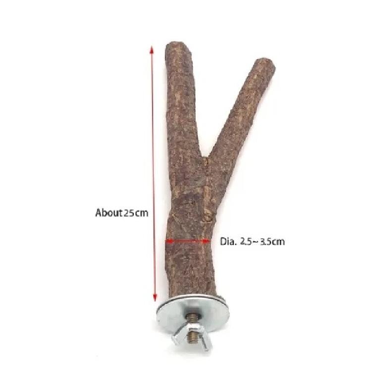 Pet Standing Stick Wild Grape Wood Pole Parrot Cockatiel Parakeet Station Board Bite Claw Grinding Toy Bird Cage Accessories