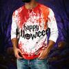 Men's Halloween Print Raglan 3/4 Sleeve Casual Shirt