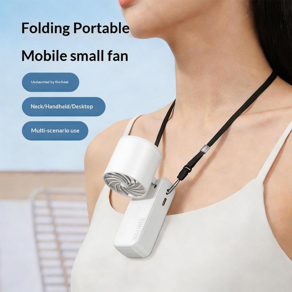 High-Speed Handheld Fan Type-C Charging Rechargeable Hanging Turbo Fans Adjustable Powerful Air Blower for Home Office Desktop