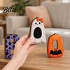 Small Halloween Figurine 3Pcs/Set Wooden Statues Letter Bat Pumpkin Ghost with Bowknot Deisgn Entrance Decoration Desktop Ornaments Holiday