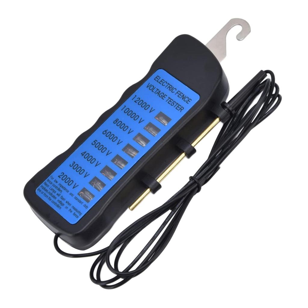 Electric Fence Voltage Tester 12KV Neons Fault Finder 2000 to 12000V 8 Neons Indicator Lights Waterproof Fence Tester