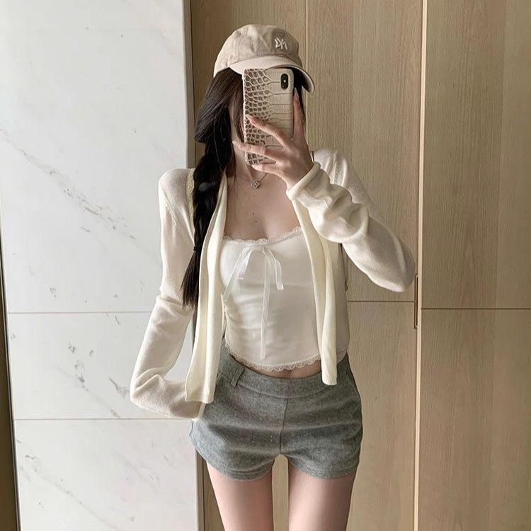 Pure desire sexy lace square collar neck sling vest women's summer new slim-fitting and beautiful short top