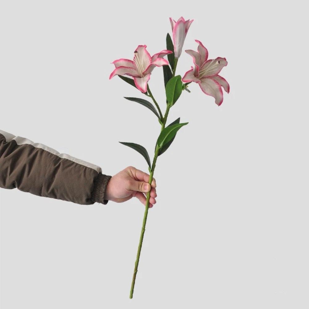 DIY Craft Artificial Flower Branch Real Touch Lifelike Simulated Flower Decor Plastic Handmade Floral Arrangement розовый