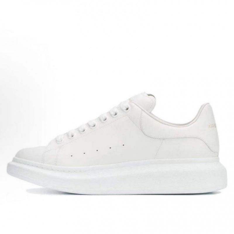 Original Mcqueen White Shoes Cowhide Versatile Board Shoes Men'S And Women'S Platform Muffin Shoes Increased By 5Cm