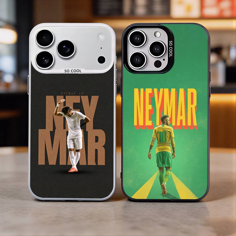Football 10 For N-Neymar Phone Case For iPhone 17,16,15,14,13,12,11 Plus,Pro Max,Colored Silver Phone Case