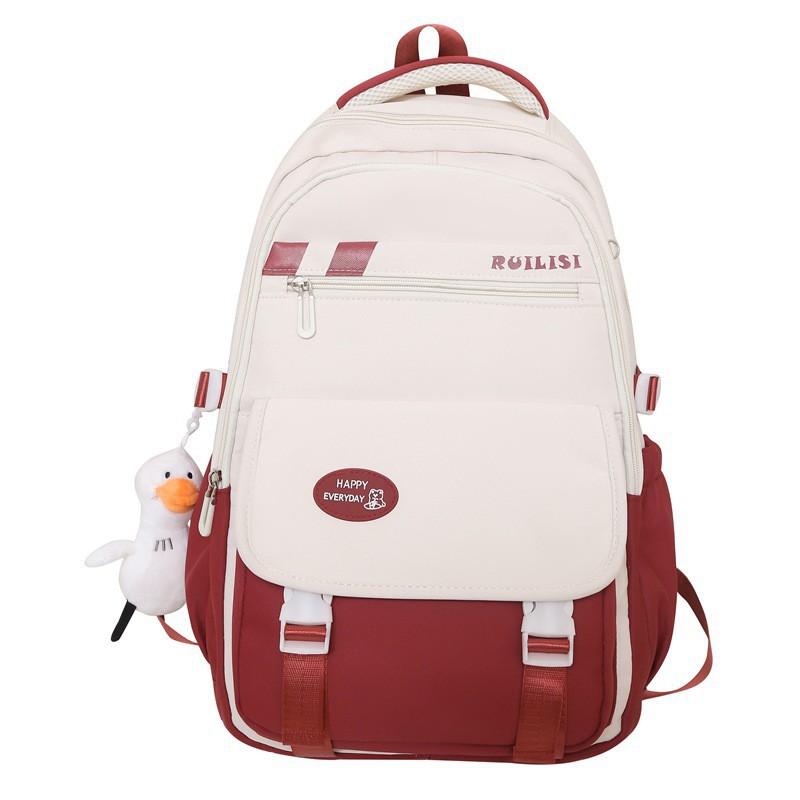 Large-capacity Leisure College Students Backpack Junior High School Schoolbag Middle Ins Style Female