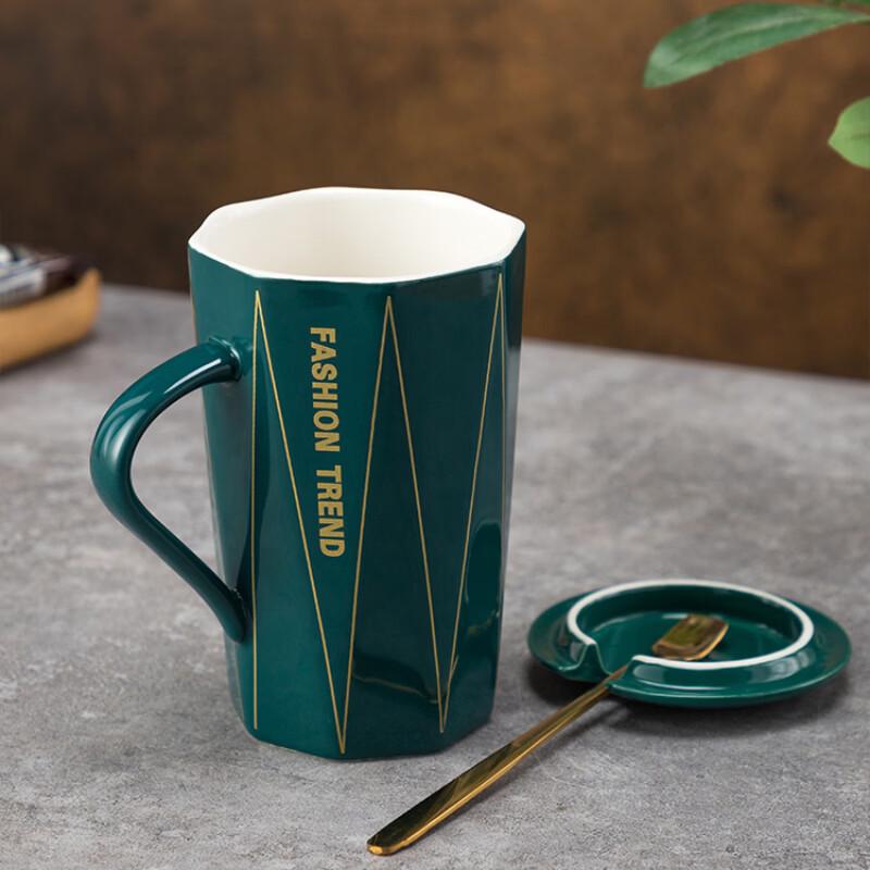 Керамическая кружка Shangqi с крышкой и ложкой