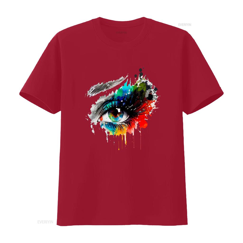 organic cotton t shirt colorseyess colorful eye elegant color vintage Washed homme Stylish Top For Everyday Wear Versatile