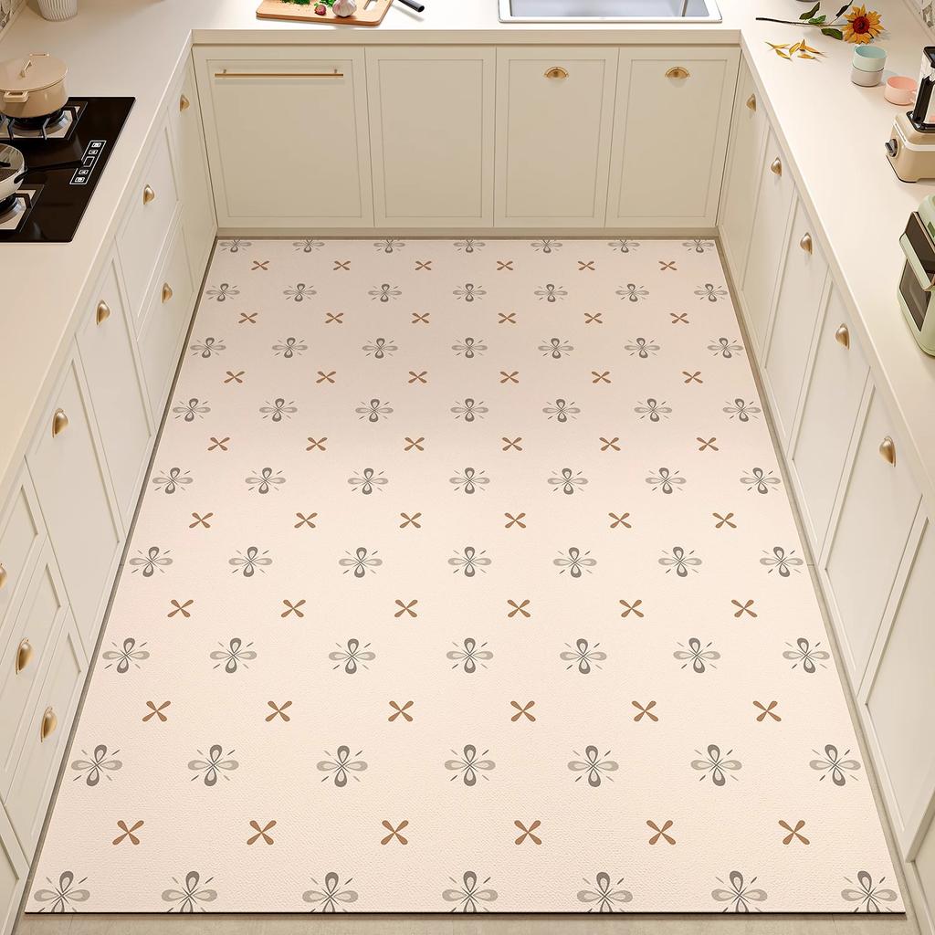 Kitchen Floor Mat Waterproof Oil-proof PVC Vinyl Rug Anti-fouling Non-slip Foot Mats Large Size Balcony Carpet Tapetes Alfombra