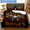 3PCS Guns rock band Artwork Bedding Set,Including 1pc Duvet Cover And 2pcs Pillowcases Perfect for Bedroom, Dormitory, Fan Christmas gift