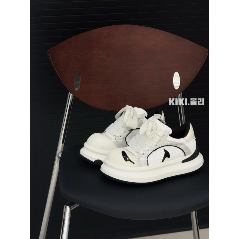 

Graffiti niche design board shoes women s tide spring and summer new color matching Guochao leather casual sports shoes 40 чорний