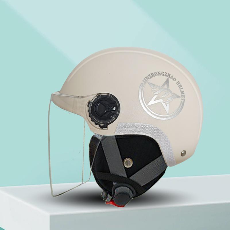 Jinzhongzhao 3C-Certified All-Seasons Unisex Electric Vehicle Helmet with Detachable Ear Protection