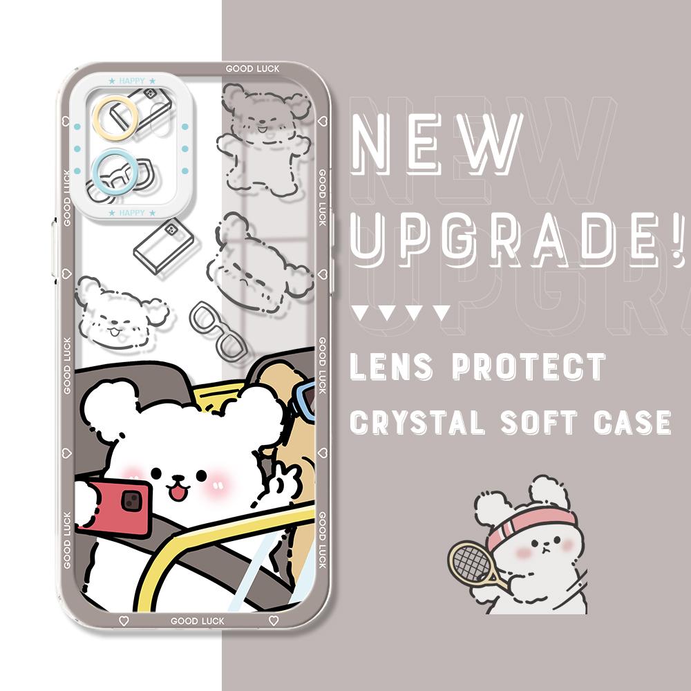 Shockproof Cartoon Astronaut Crystal Case Full Cover Camera Protection Transparent Soft Phone Casing for Vivo Motorola