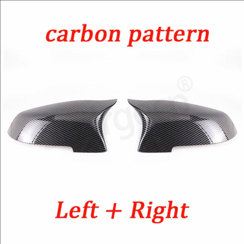 2x Carbon Fiber Look Black Car Rearview Side Mirror Cover Caps for BMW 5 6 7 Series F10 F11 F18 F07 F12 F13 F06 F01 F02 LCI