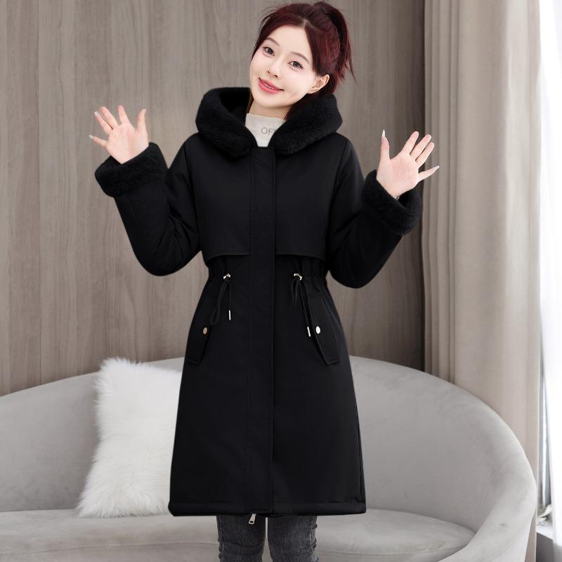 Winter new long pie to overcome fashion versatile cotton-padded clothes double-sided wear women's thin coat tide