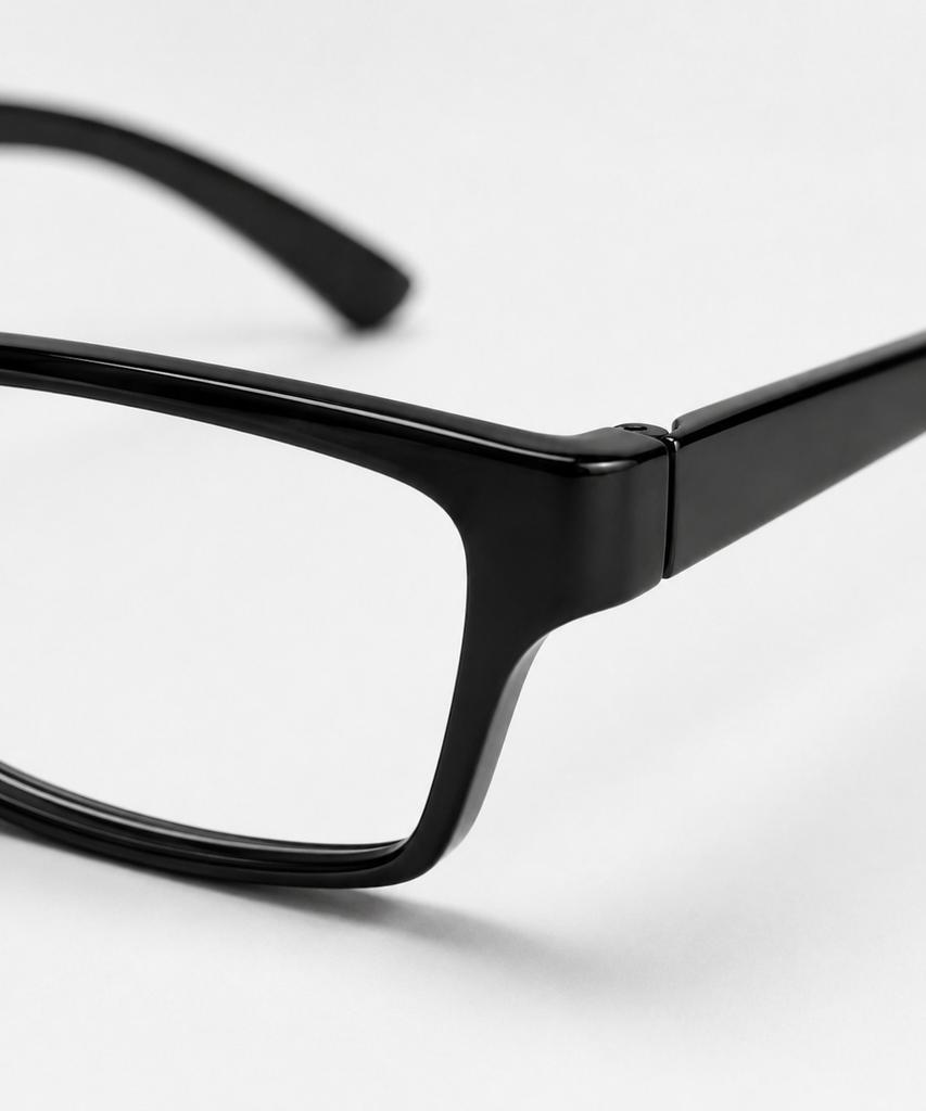 KOLEAT Black Geek Chic Square Horn-Rimmed Unisex Daily Fashion Eyeglasses [Bshr]