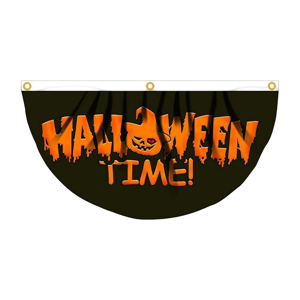 Halloween Fan-Shaped Flag - 4590cm - Single Sided Printed Polyester for Outdoor Garden Decoration