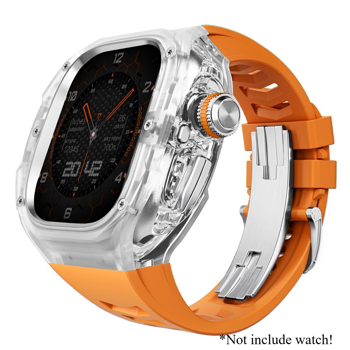 

Розкішний набір для модифікації для Apple Watch Ultra 3 49 мм Спортивний гумовий ремінець для iWatch Series Ultra 2 1 49 мм Корпус «Льодовик» Набір для переоснащення For Ultra 1 49MM