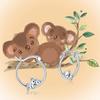 Koala Design Huggie Hoop Earrings for Women Cute Animal Jewelry