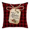 Christmas Pillow Cover Xmas Tree Wreath Print Pillowcase Washable Festive Decor Throw Pillow Case for Living Room Sofa Bedroom
