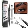 Natural and Smooth Wild Eyebrow Two-headed Eyebrow Pencil, Waterproof, Sweat-proof and Non-smudging Double-headed Eyebrow Pencil