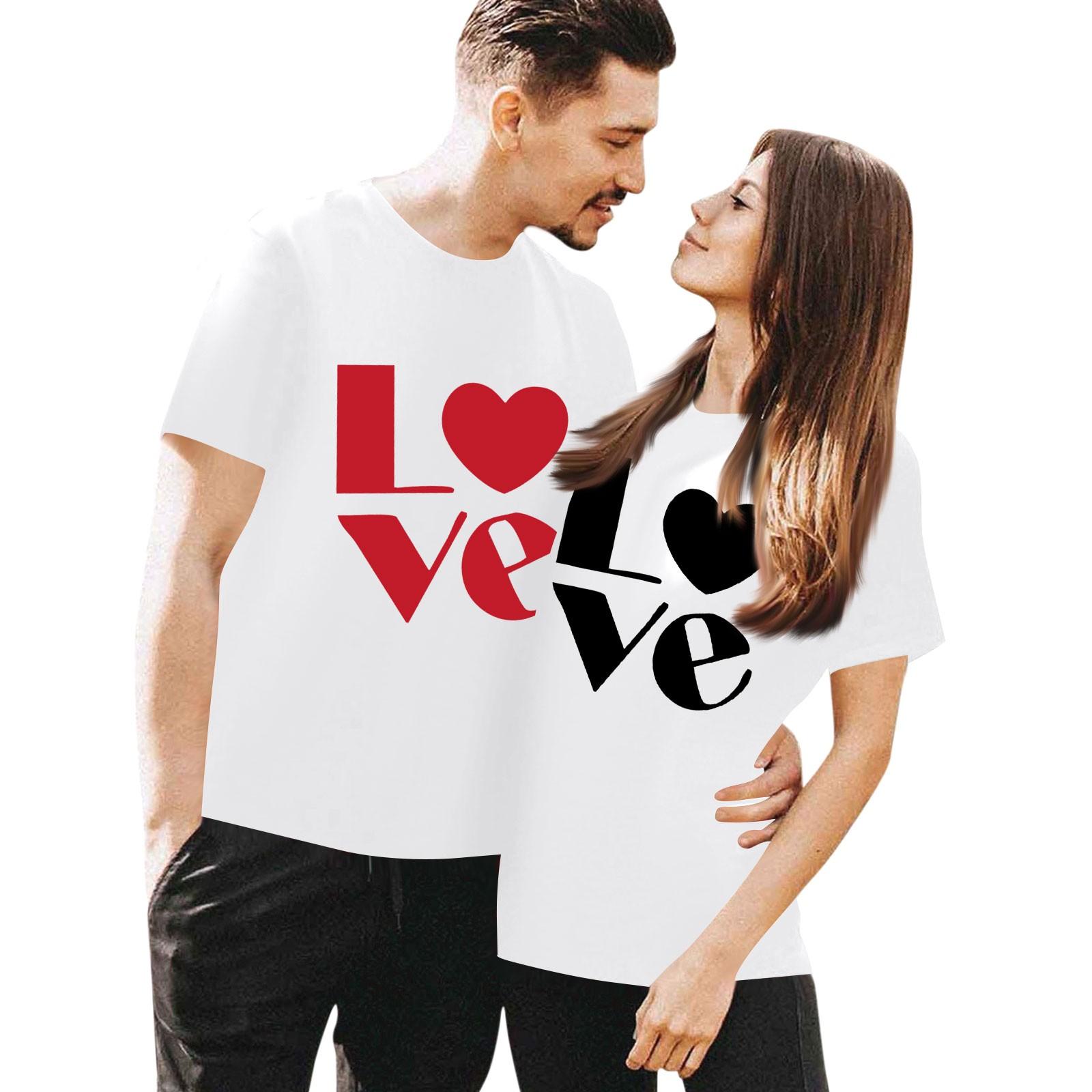 

Мужская повседневная футболка с круглым вырезом и коротким рукавом с принтом ко Дню святого Валентина XL белый