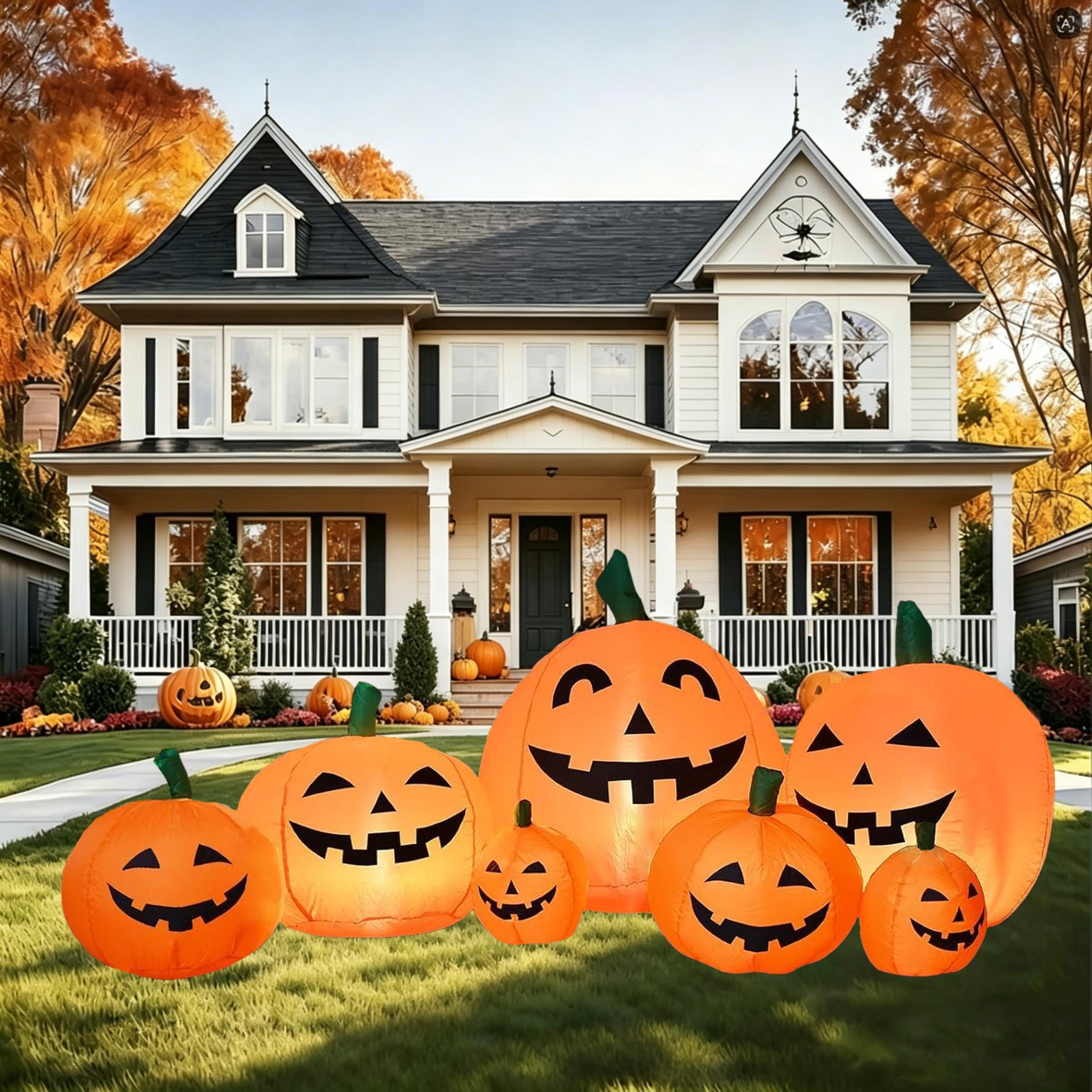 6FT Halloween Inflatable Pumpkin Patch with LED Light, Indoor Outdoor Yard Lawn Party Decoration 6FT
