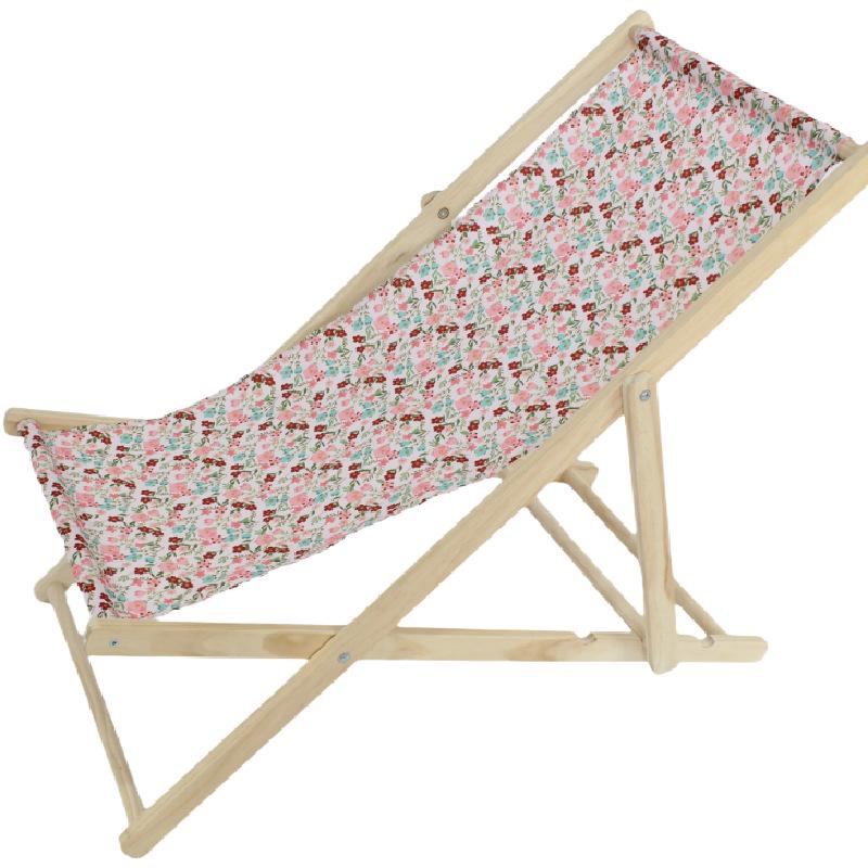 Adjustable Solid Wood Beach Lounger: Outdoor Folding Chair for Leisure & Camping