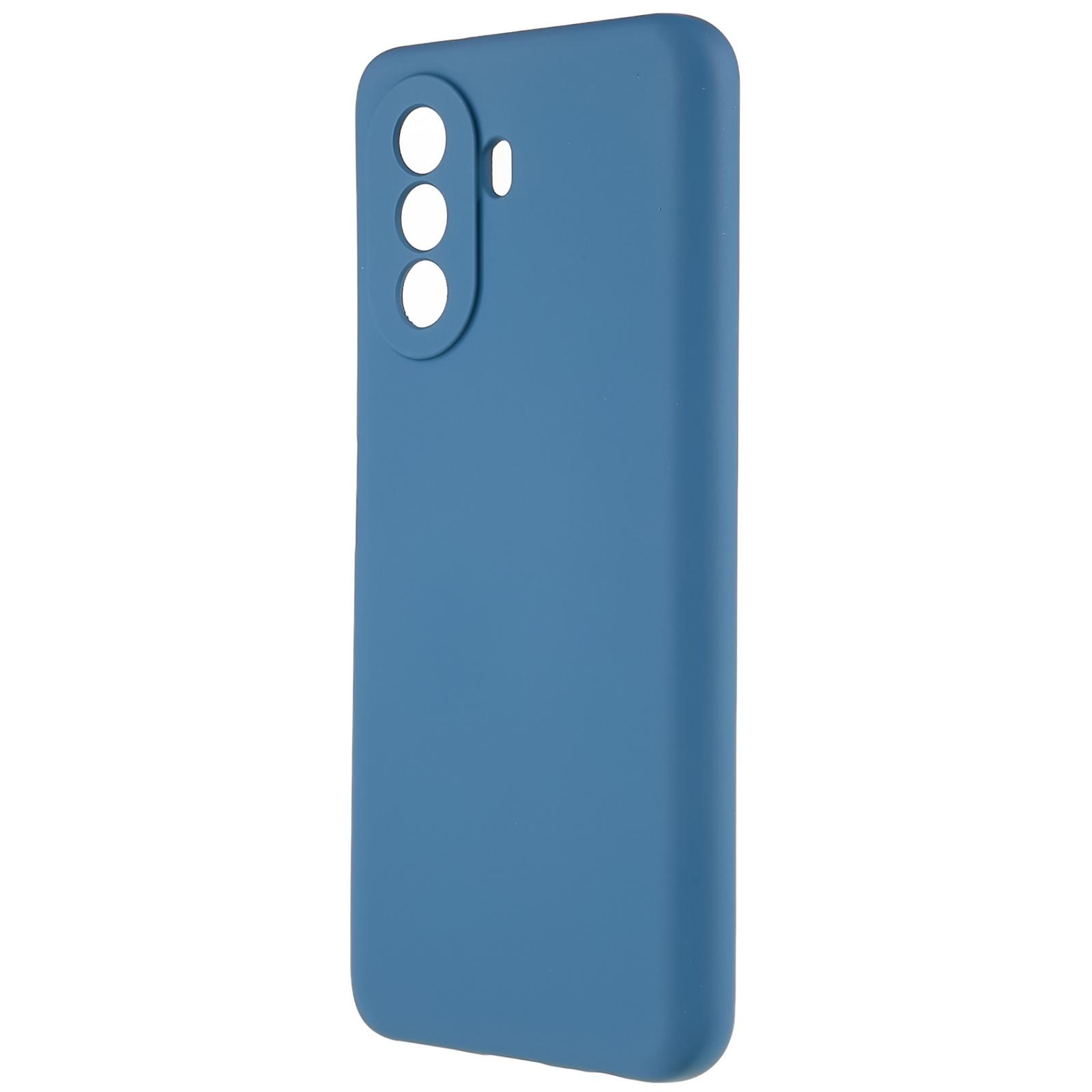 

For Huawei nova Y70 4G Arc Edge Liquid Silicone Texture Case 2.0mm Thick Shockproof Soft TPU Phone Cover Blue