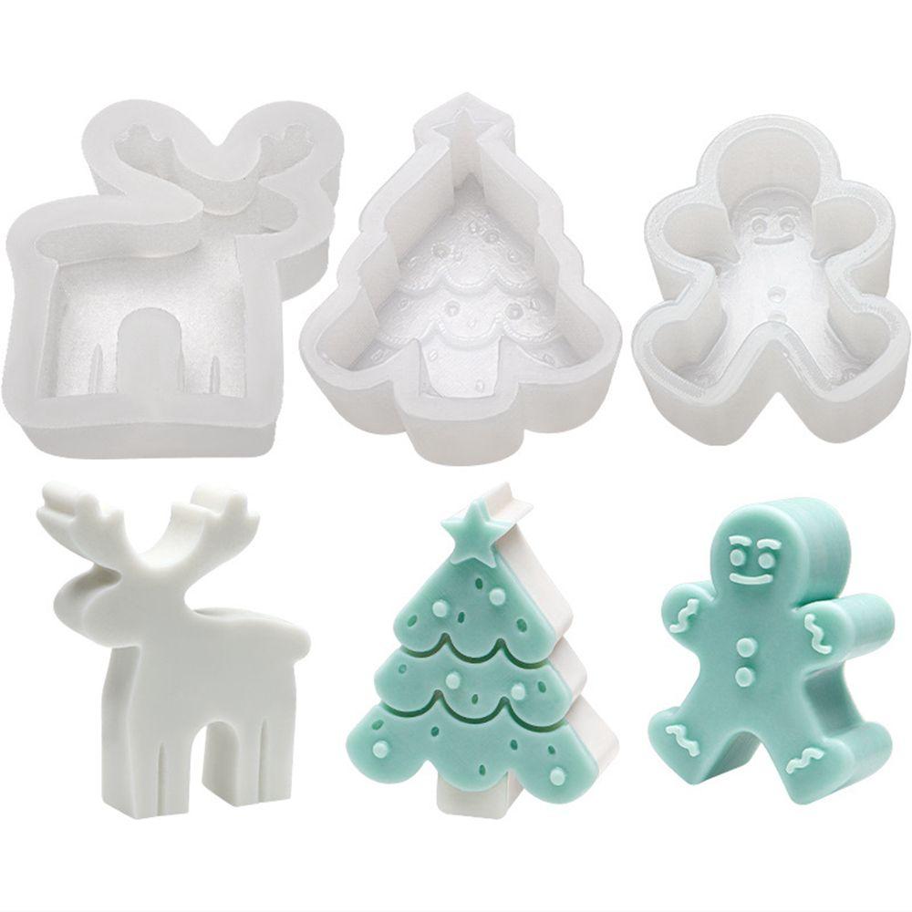 Handmade DIY Crafts Christmas Tree Elk Soap Making Tool Christmas Decor Baking Mould Candle Mold