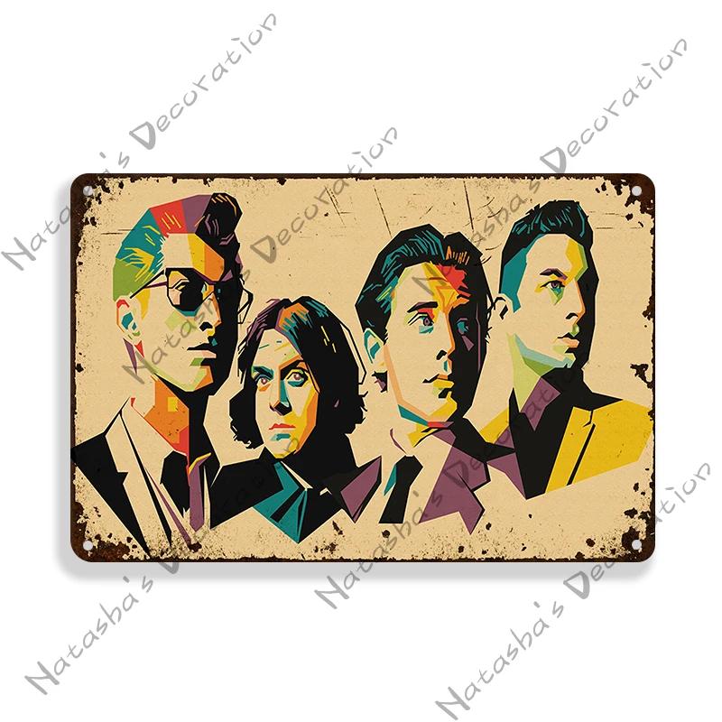 Indie Rock Sign Rock Band Wall Sign Arctic Monkeys Metal Signs Music Metal Sign Rusty Vintage Poster Home Club Pub Bar Decor