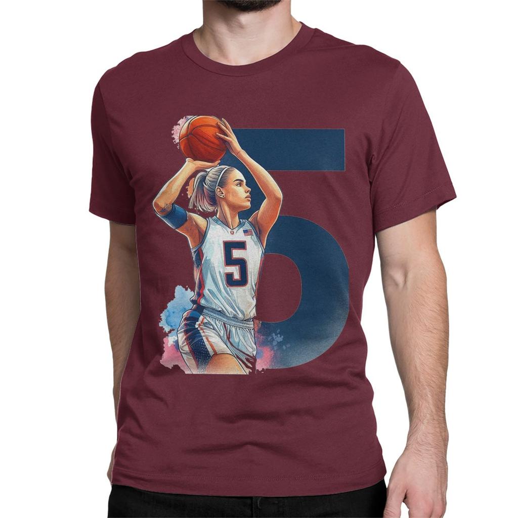 Herren Damen Retro Paige Bueckers T-Shirt Basketball 100% Baumwolle Kleidung Tolle Kurzarm Rundhals T-Shirts Übergröße T-Shirts