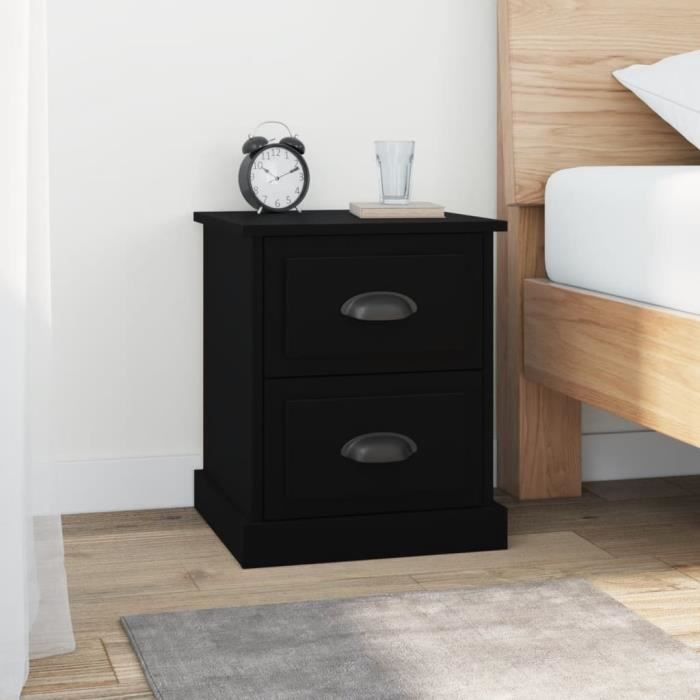 VidaXL Table de chevet noir 39x39x47,5 cm bois d’ingénierie 816146