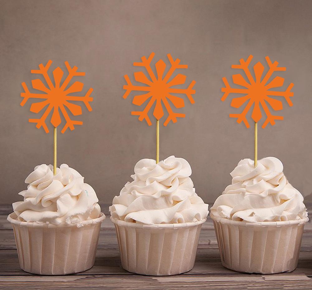 Liebling Souvenir| Weihnachtsfeier Schneeflocke Winter Cupcake Topper | Dessert-Dekorationen für Hochzeiten – Packung mit